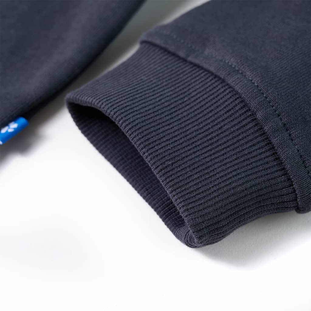 Kinder-Kapuzenpullover mit Halbem Reißverschluss Anthrazit Cognac 116