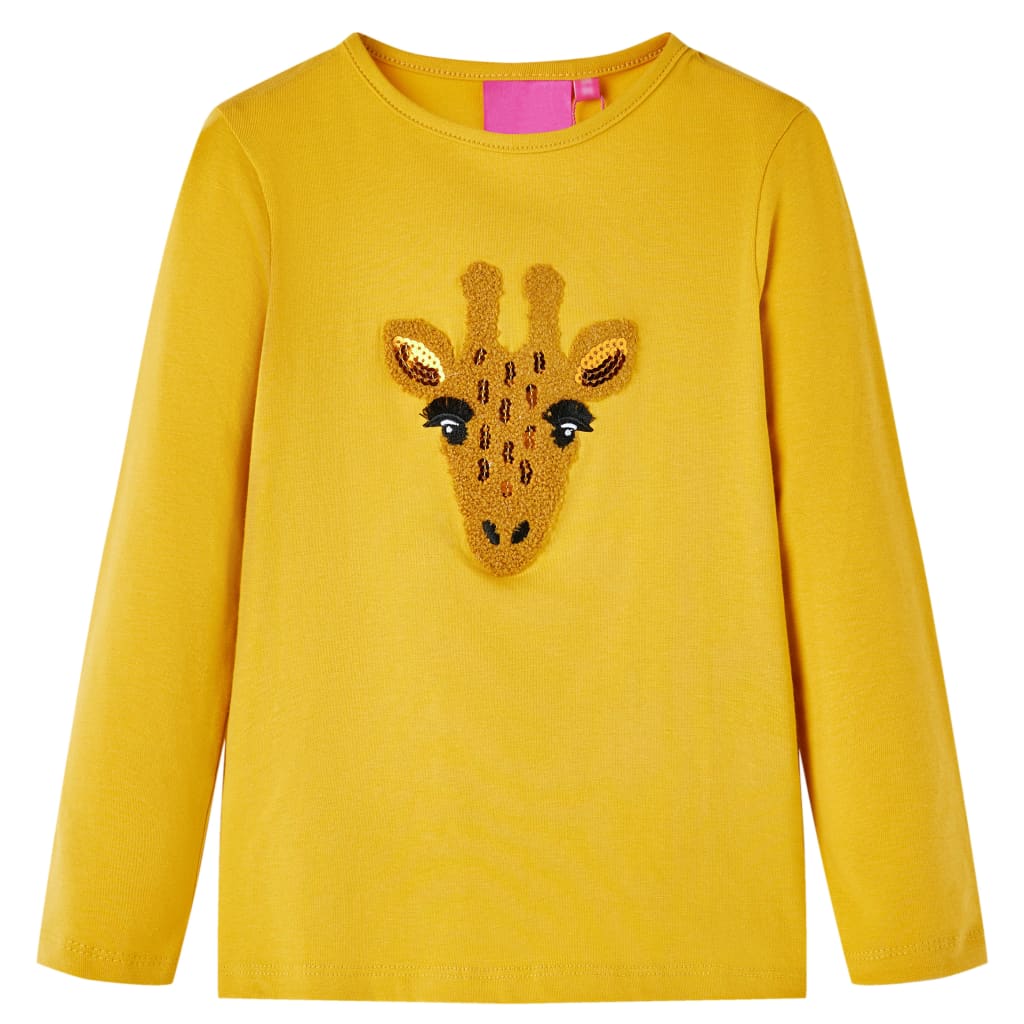 Kinder-Langarmshirt Dunkles Ocker 92