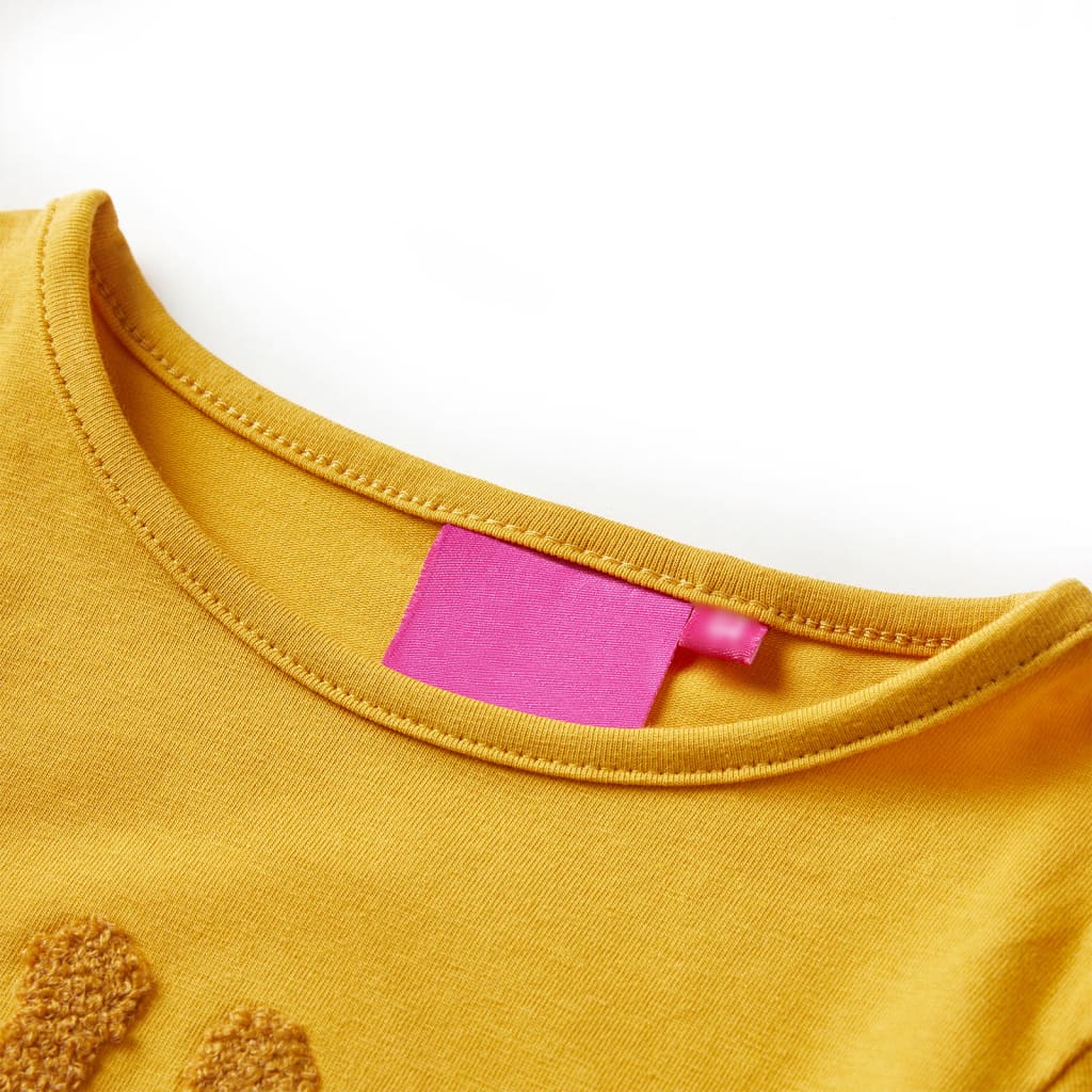 Kinder-Langarmshirt Dunkles Ocker 92
