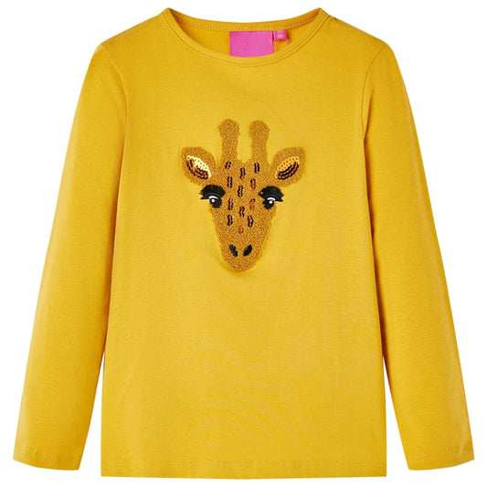 Kinder-Langarmshirt Dunkles Ocker 116
