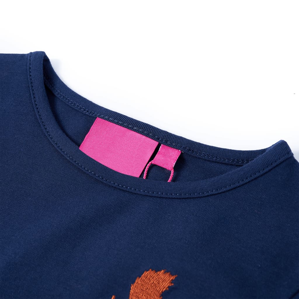 Kinder-Langarmshirt Marineblau 116