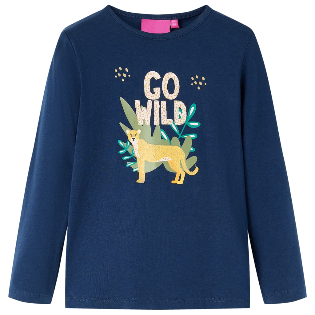 Kinder-Langarmshirt Marineblau 116
