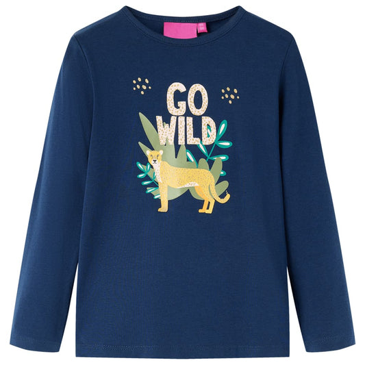 Kinder-Langarmshirt Marineblau 116