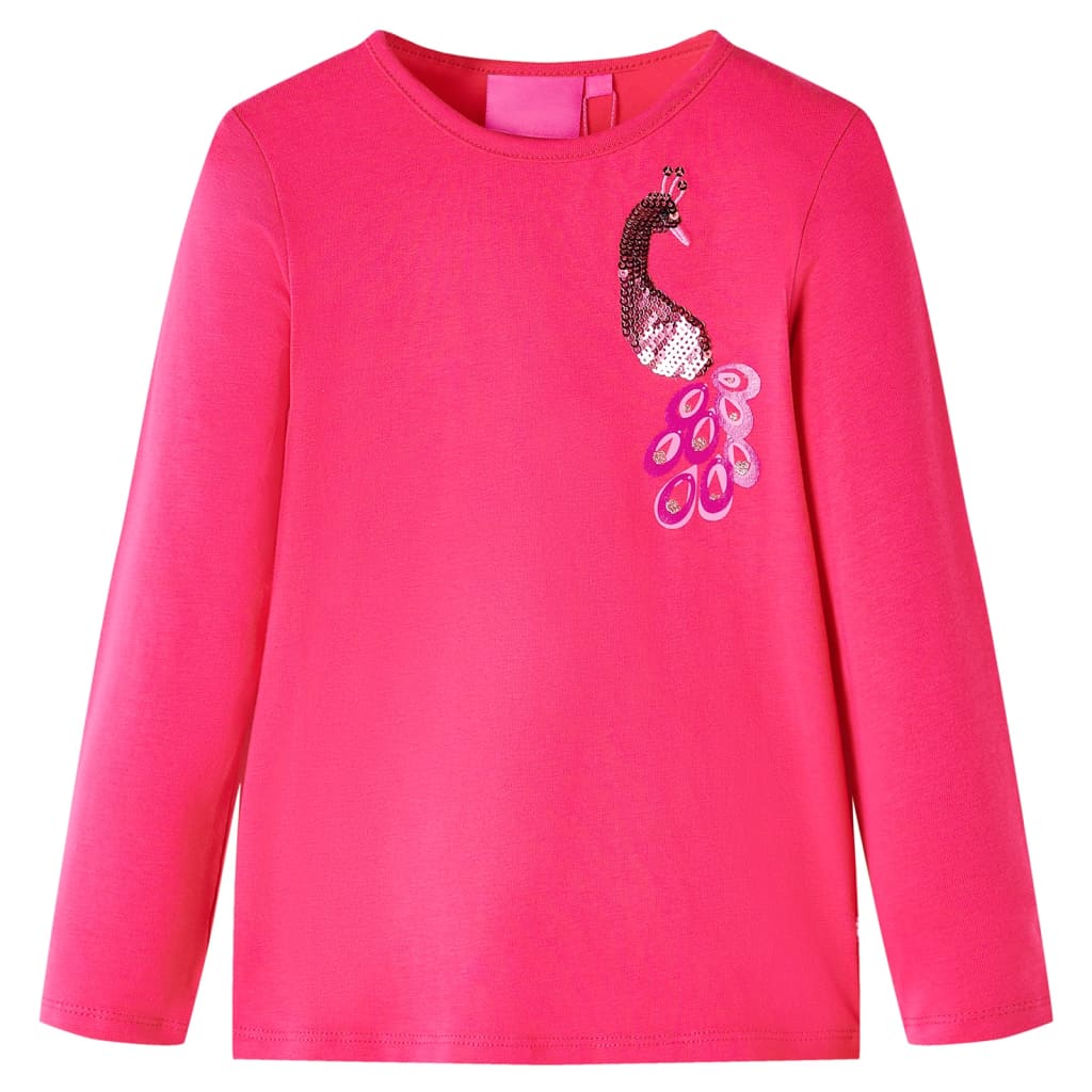 Kinder-Langarmshirt Knallrosa 128