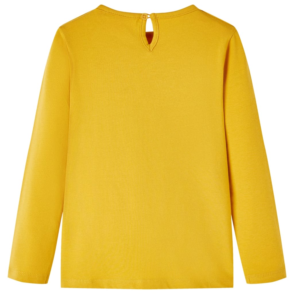 Kinder-Langarmshirt Dunkles Ocker 128