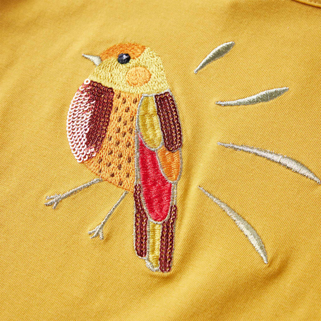 Kinder-Langarmshirt Dunkles Ocker 128