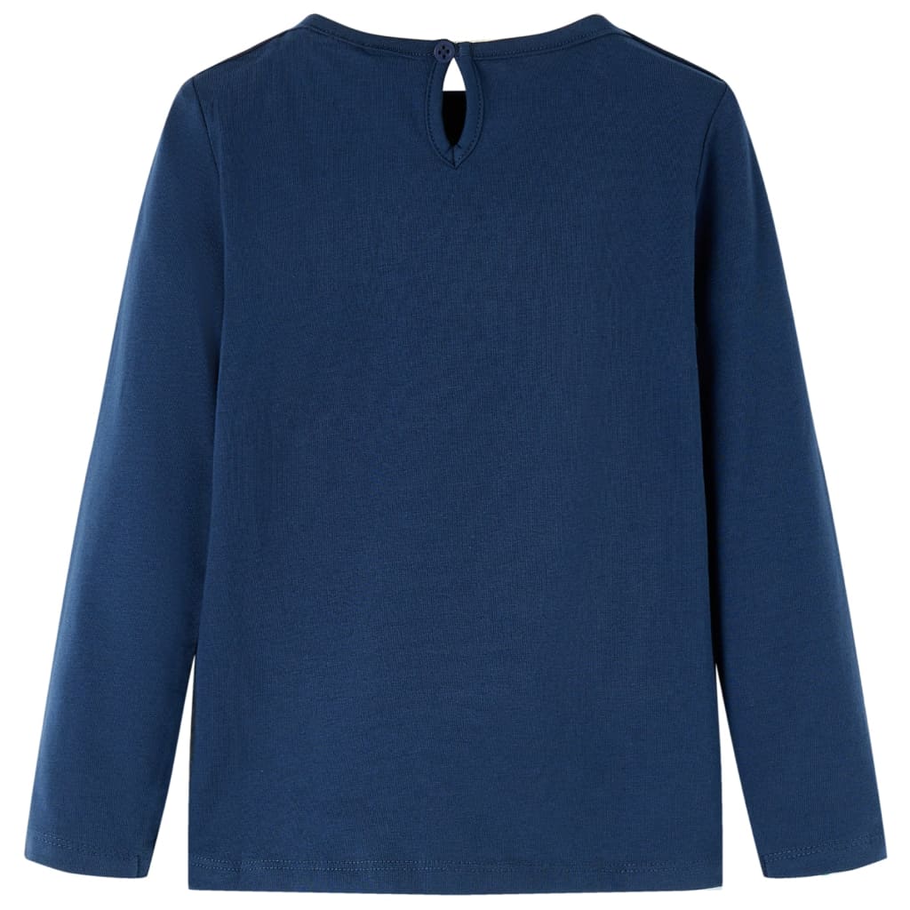 Kinder-Langarmshirt Marineblau 128