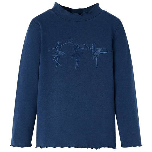 Kinder-Langarmshirt Marineblau 92