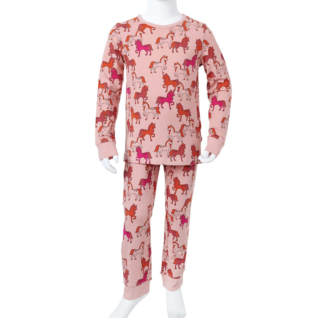Kinderpyjama mit Langen Ärmeln Hellrosa 104