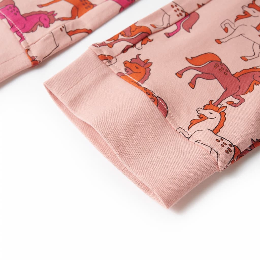 Kinderpyjama mit Langen Ärmeln Hellrosa 140