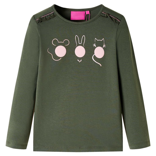 Kinder-Langarmshirt Khaki 128