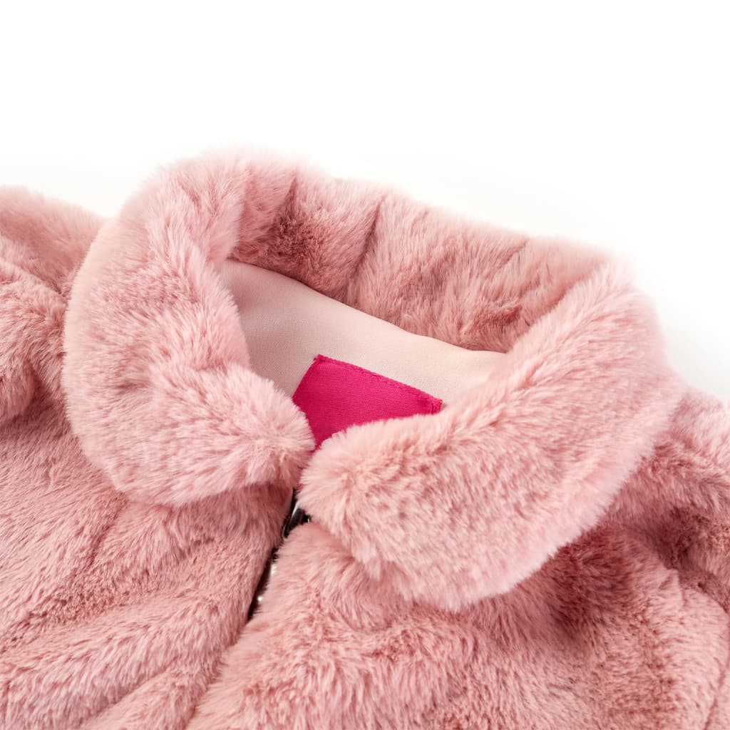 Kindermantel Kunstpelz Rosa 128