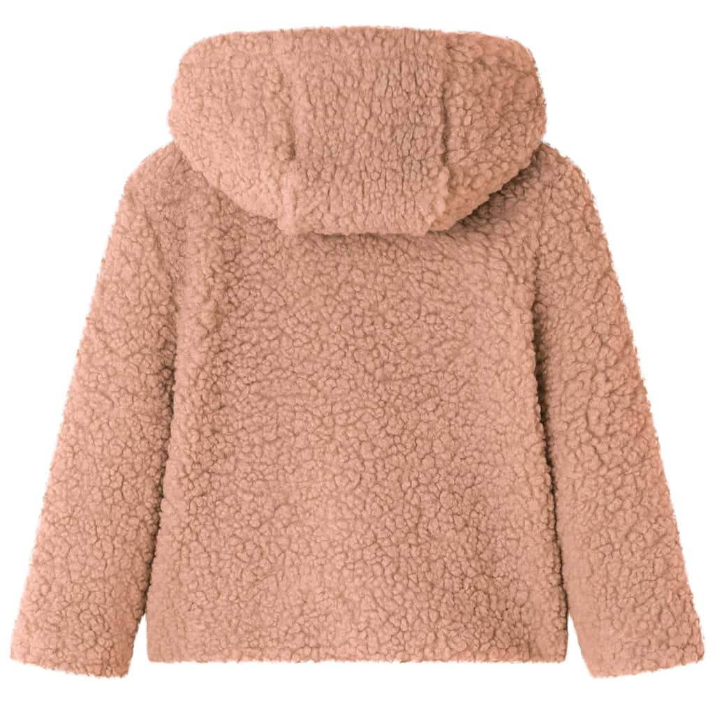 Kinder-Kapuzenjacke Teddy-Kunstpelz Heller Cognac 104