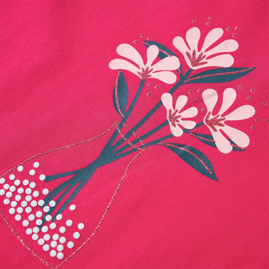 Kinder-Langarmshirt Knallrosa 116