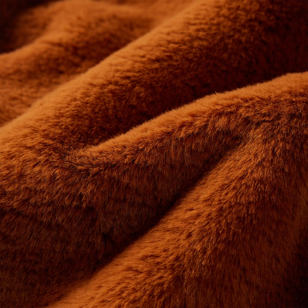 Kinder-Kapuzenjacke Kunstpelz Cognac 104