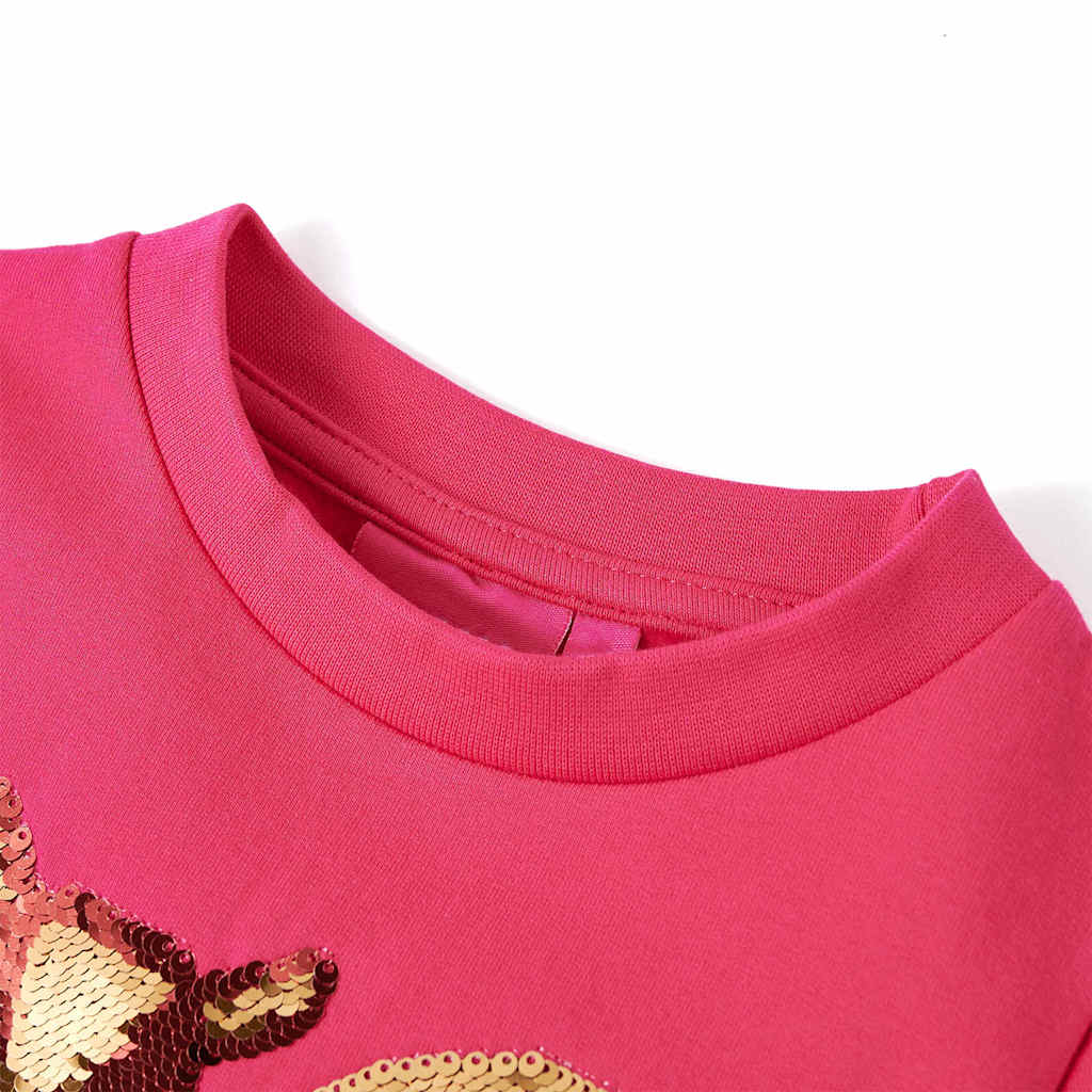 Kinder-Sweatshirt Knallrosa 116