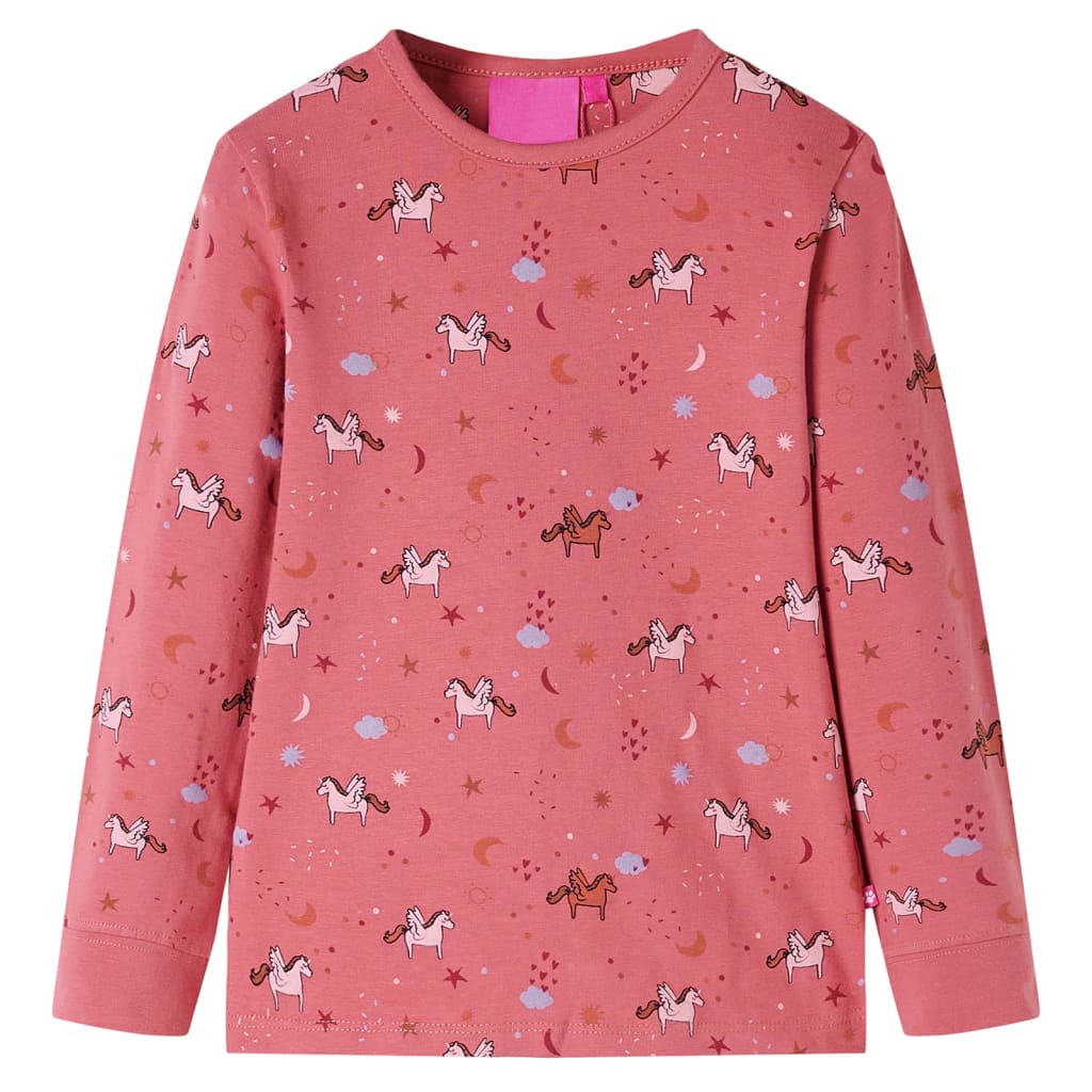 Kinderpyjama mit Langen Ärmeln Altrosa 140