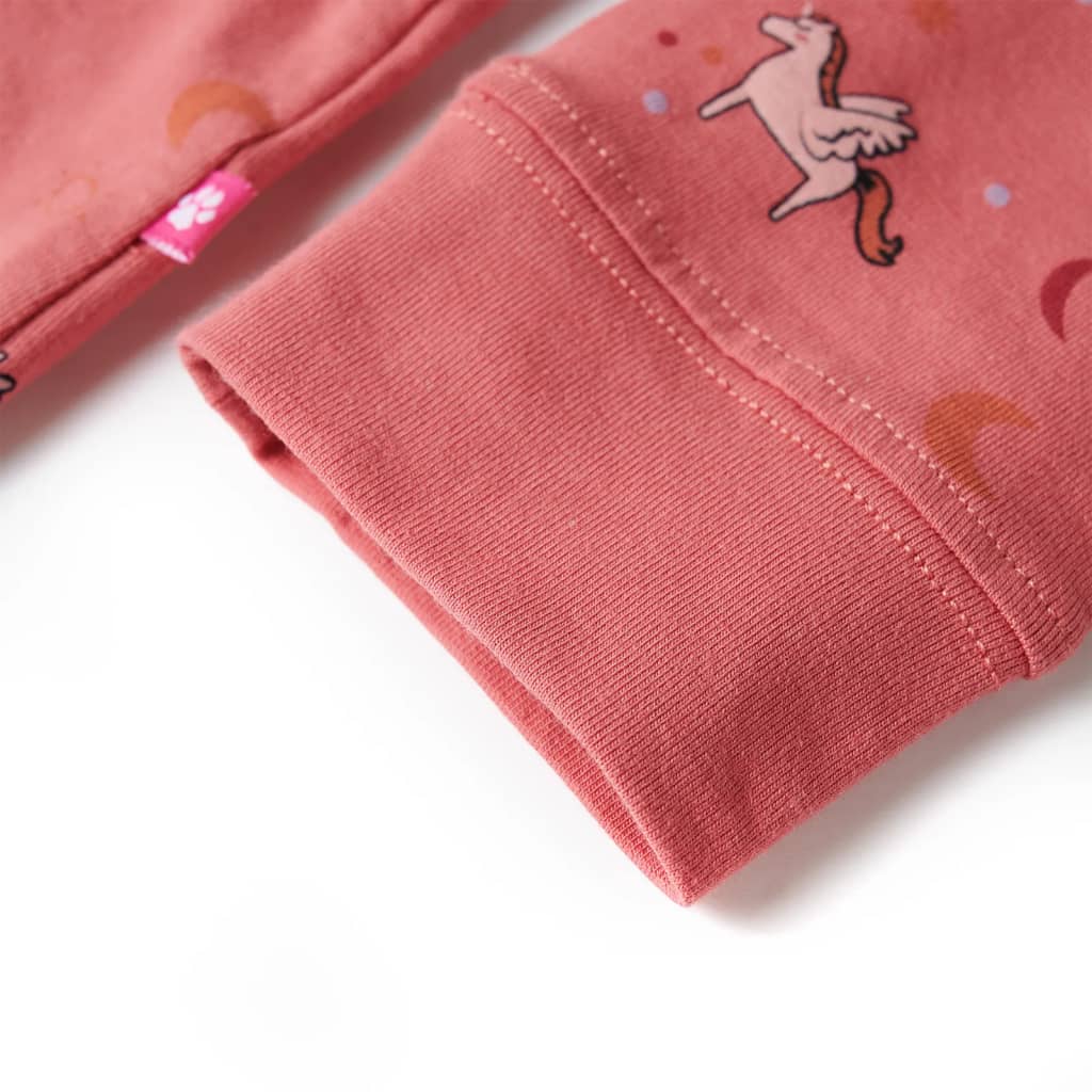 Kinderpyjama mit Langen Ärmeln Altrosa 140