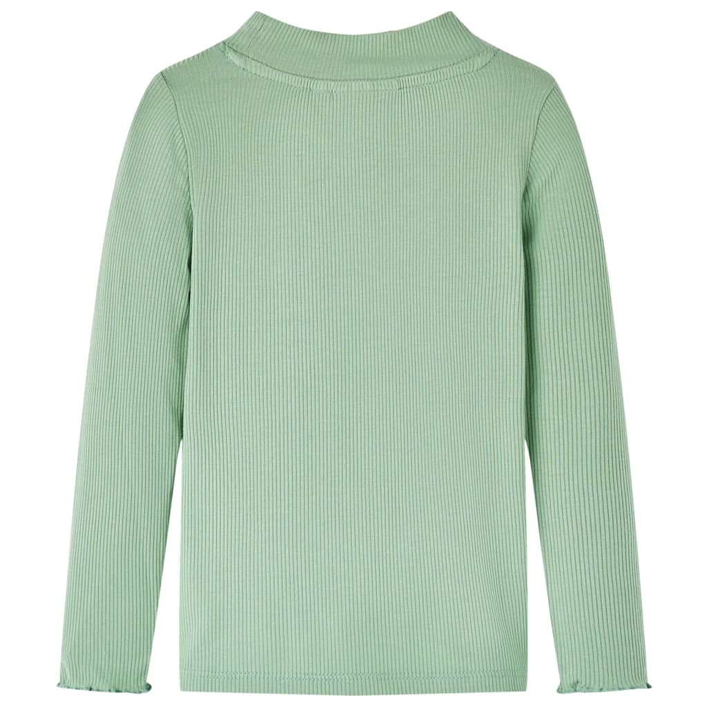 Kinder-Langarmshirt Halbrollkragen Dunkles Minzgrün 104