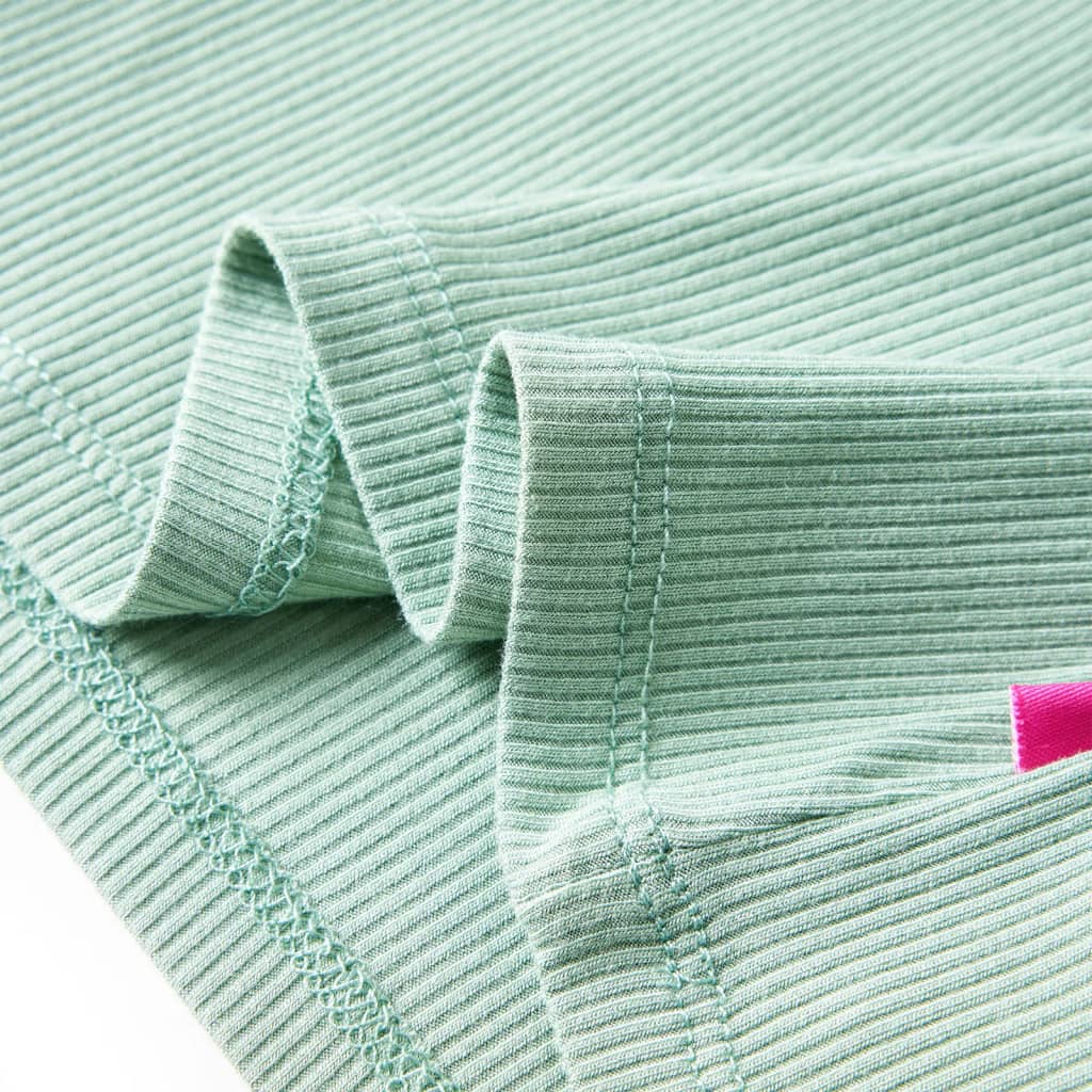 Kinder-Langarmshirt Halbrollkragen Dunkles Minzgrün 116