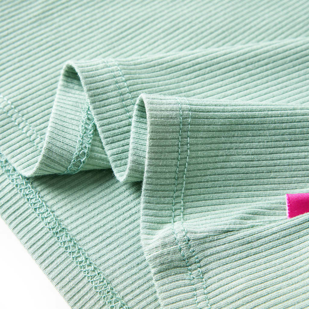 Kinder-Langarmshirt Halbrollkragen Dunkles Minzgrün 140