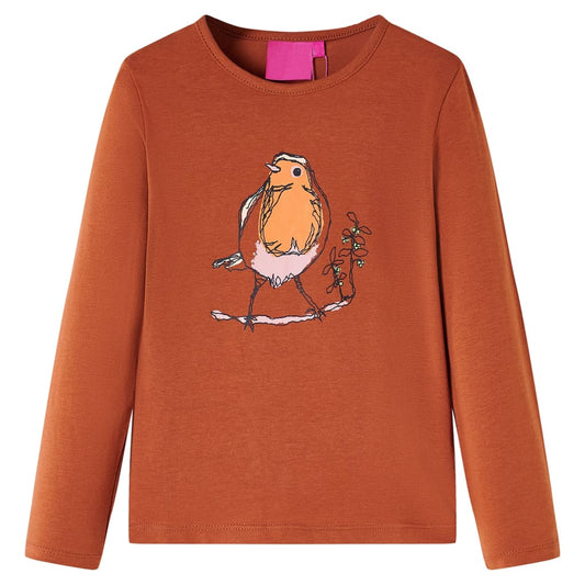 Kinder-Langarmshirt Cognac 116