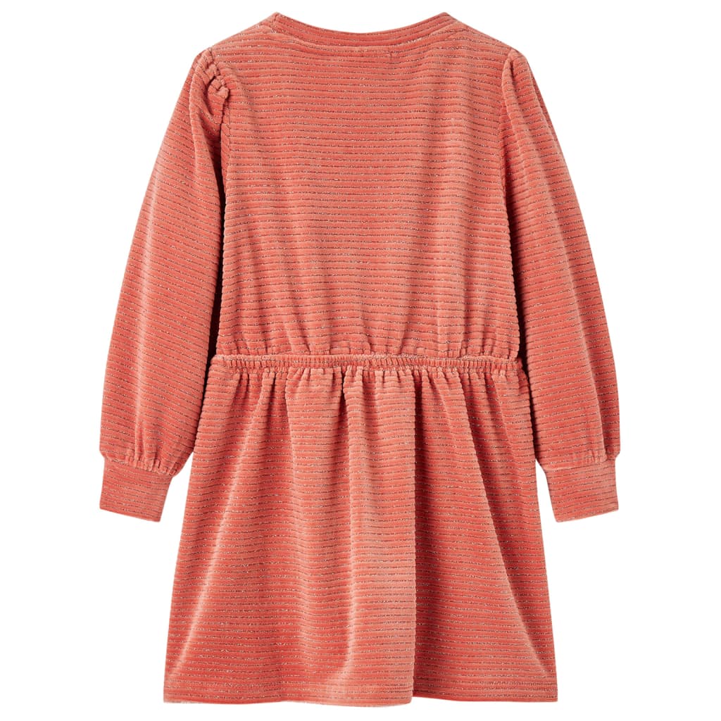 Kinderkleid mit Langen Ärmeln Mittelrosa 128