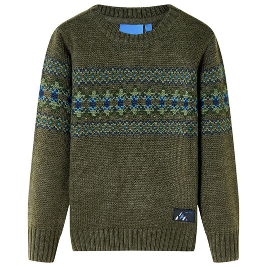 Kinderpullover Gestrickt Khaki 92