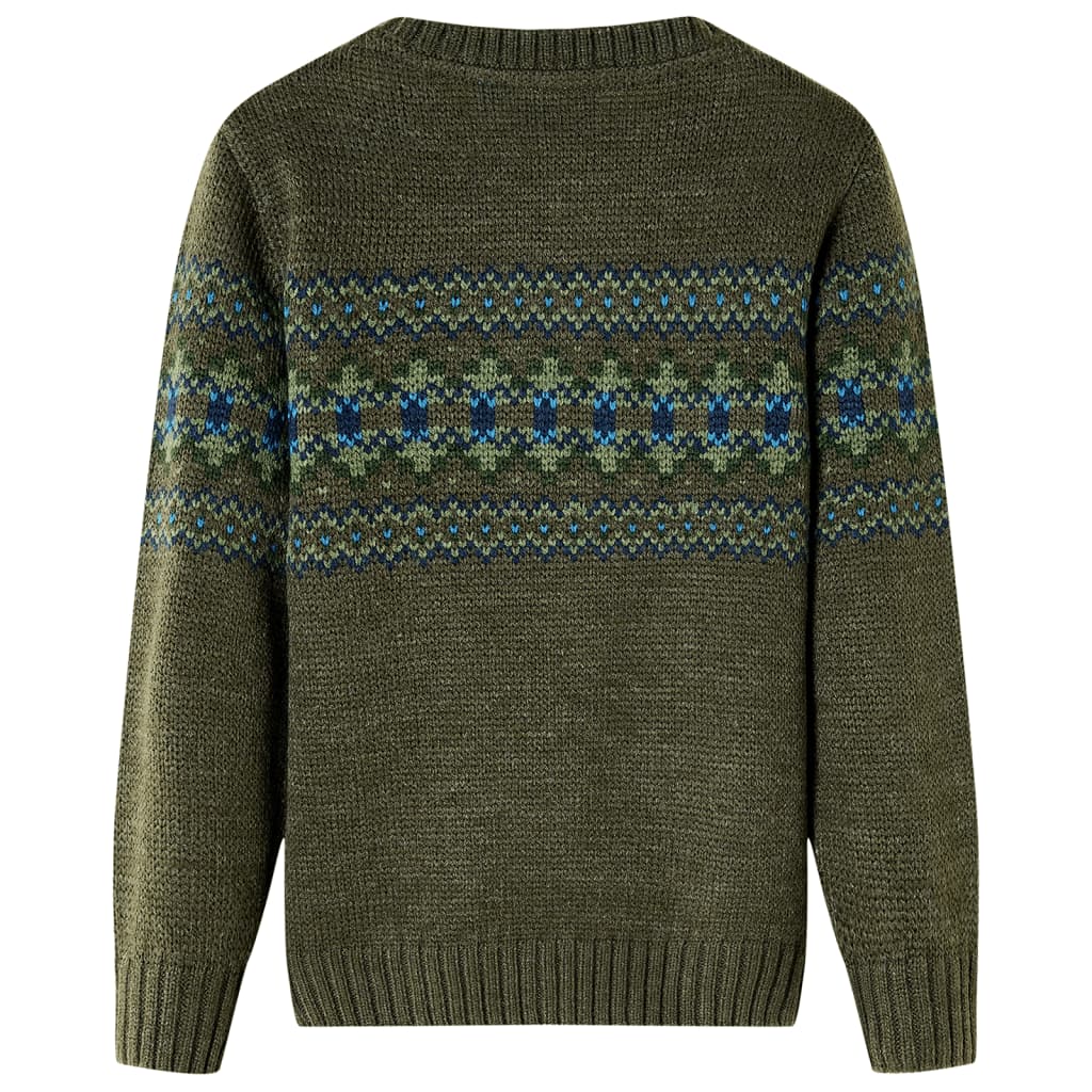 Kinderpullover Gestrickt Khaki 128
