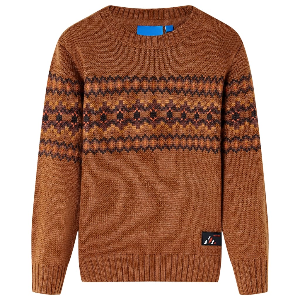 Kinderpullover Gestrickt Cognac 128