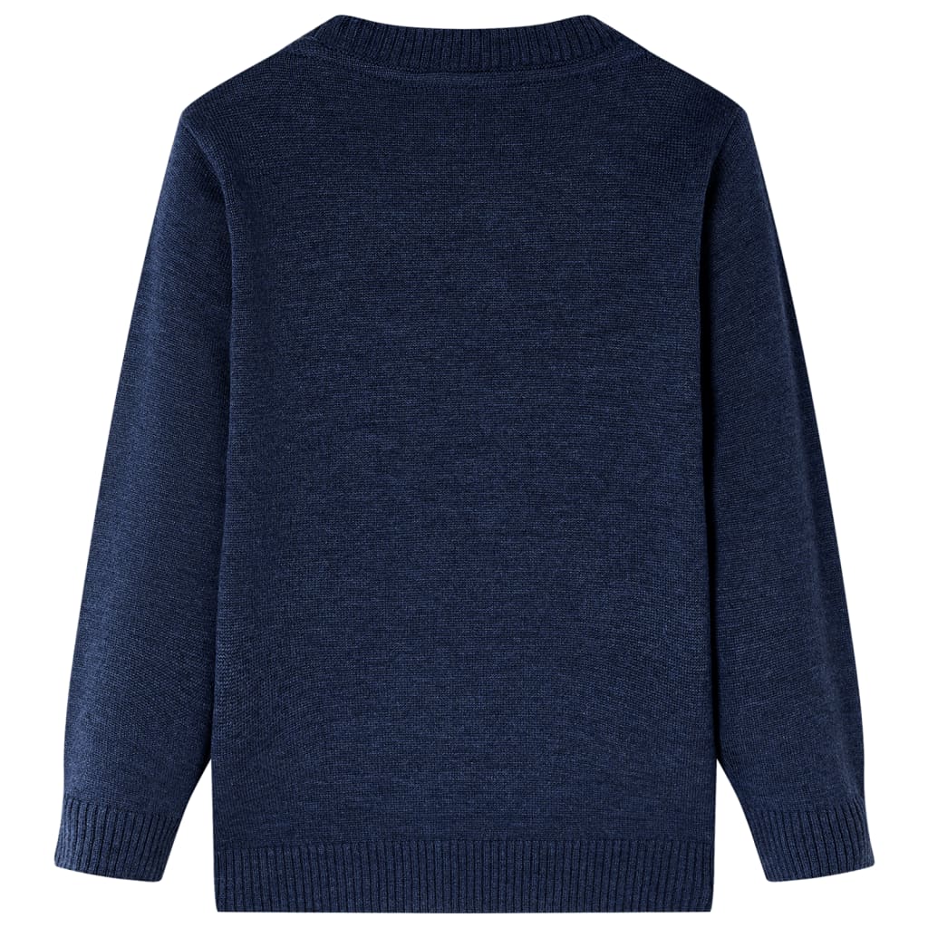 Kinderpullover Gestrickt Marineblau 128