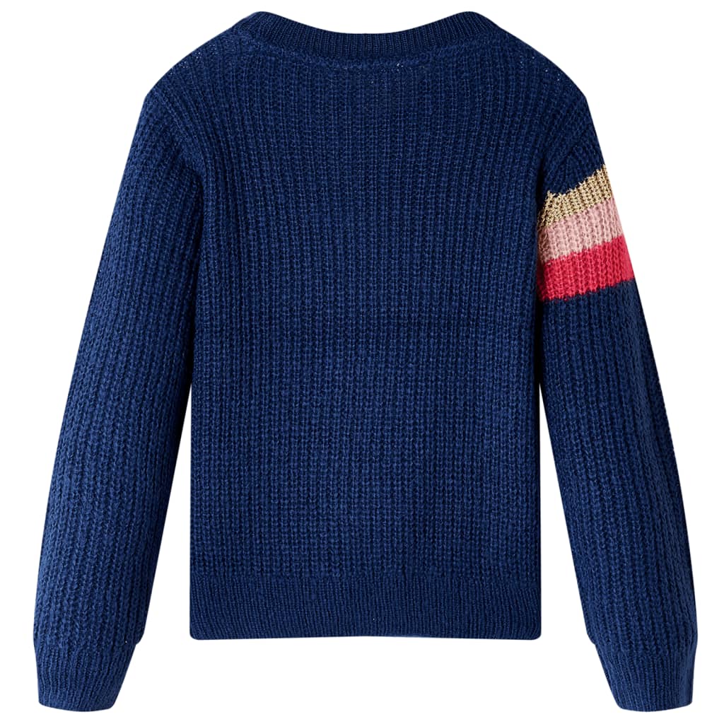 Kinderpullover Gestrickt Marineblau 128
