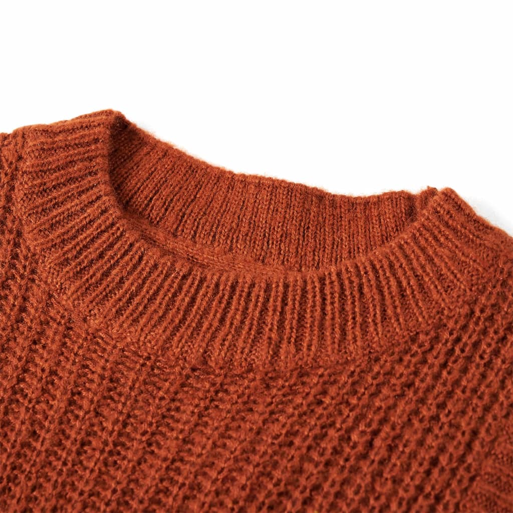 Kinder-Pulloverweste Gestrickt Cognac 92