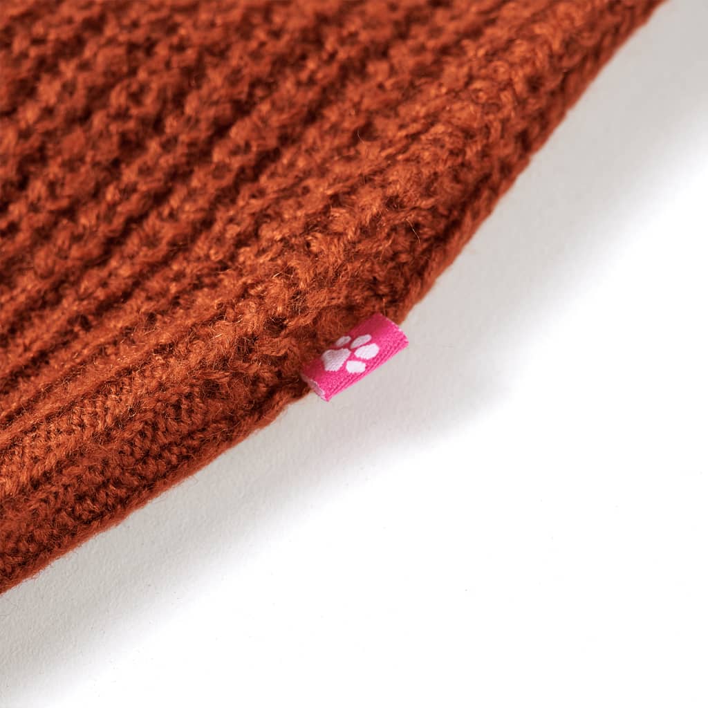 Kinder-Pulloverweste Gestrickt Cognac 116