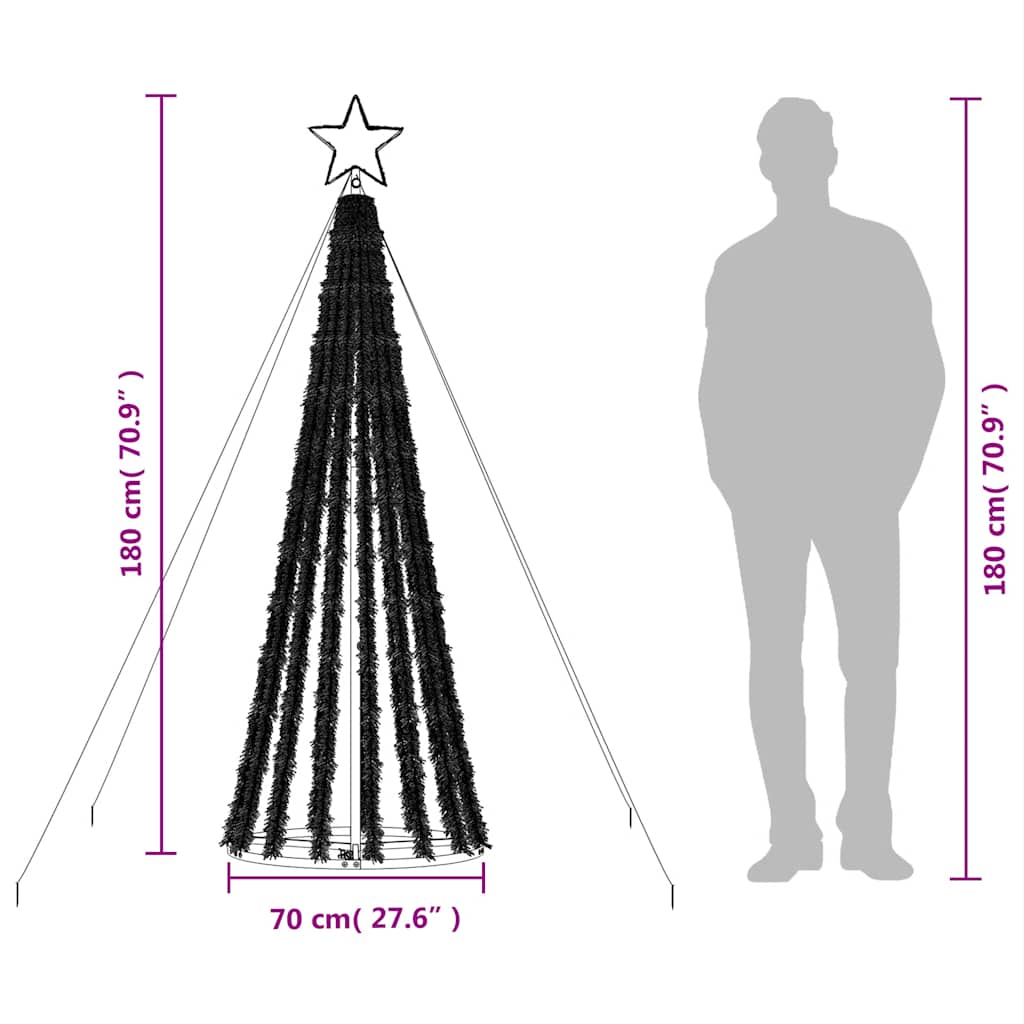 LED Weihnachtsbaum 275 LEDs Mehrfarbig 180 cm