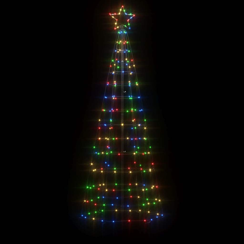 LED-Weihnachtsbaum mit Erdspießen 220 LEDs Mehrfarbig 180 cm