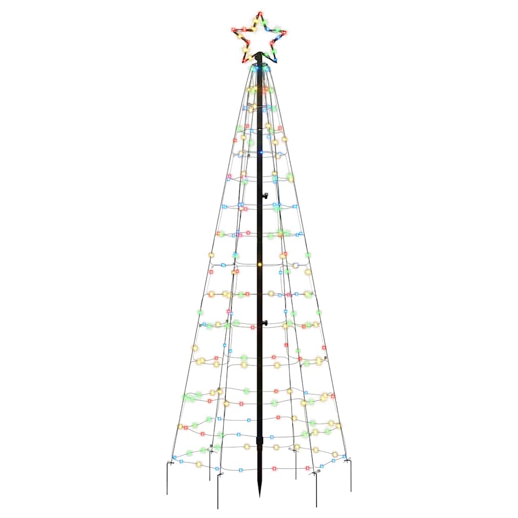 LED-Weihnachtsbaum mit Erdspießen 220 LEDs Mehrfarbig 180 cm