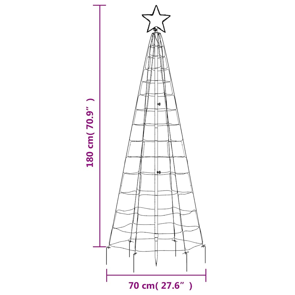 LED-Weihnachtsbaum mit Erdspießen 220 LEDs Blau 180 cm