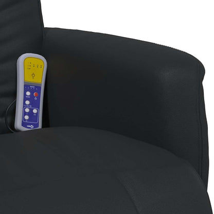 Massagesessel mit Fußteil Schwarz Kunstleder