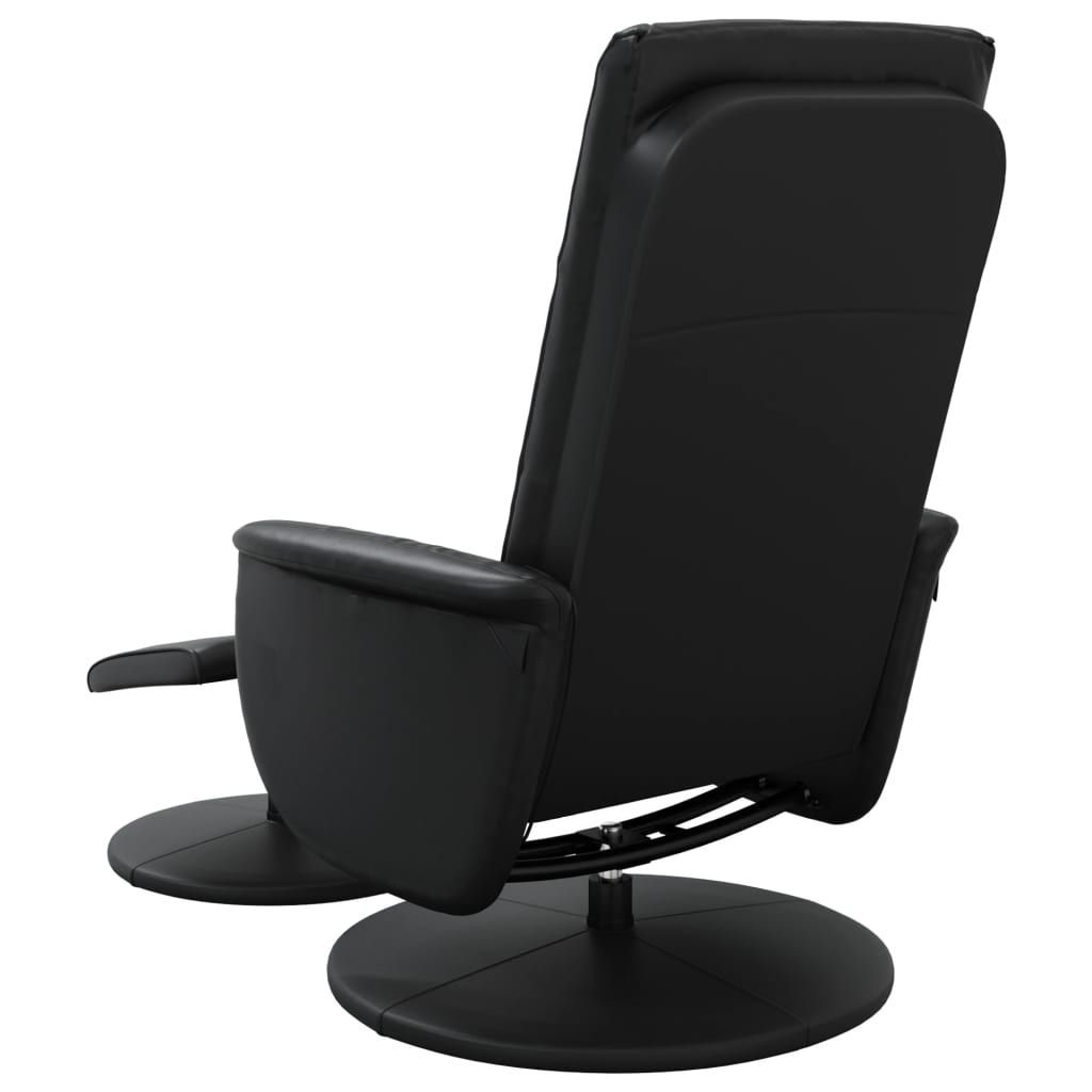 Fauteuil de massage avec repose-pieds simili cuir noir