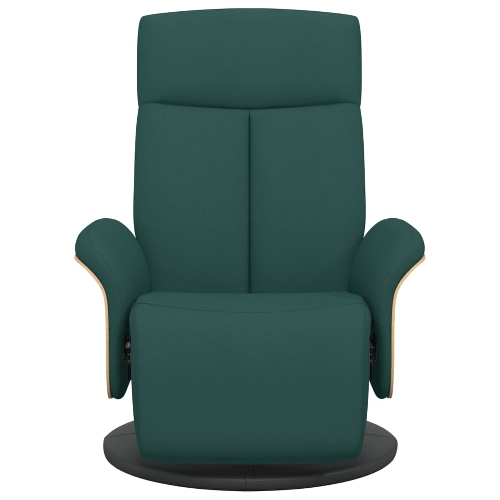 Fauteuil relax avec repose-pieds en tissu vert foncé