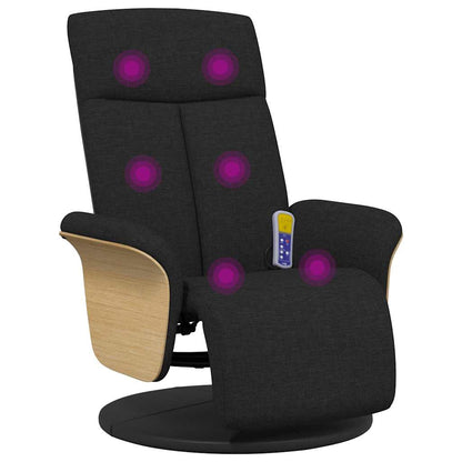 Massagesessel mit Fußteil Schwarz Stoff