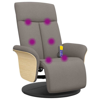 Massagesessel mit Fußteil Taupe Stoff