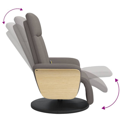 Massagesessel mit Fußteil Taupe Stoff