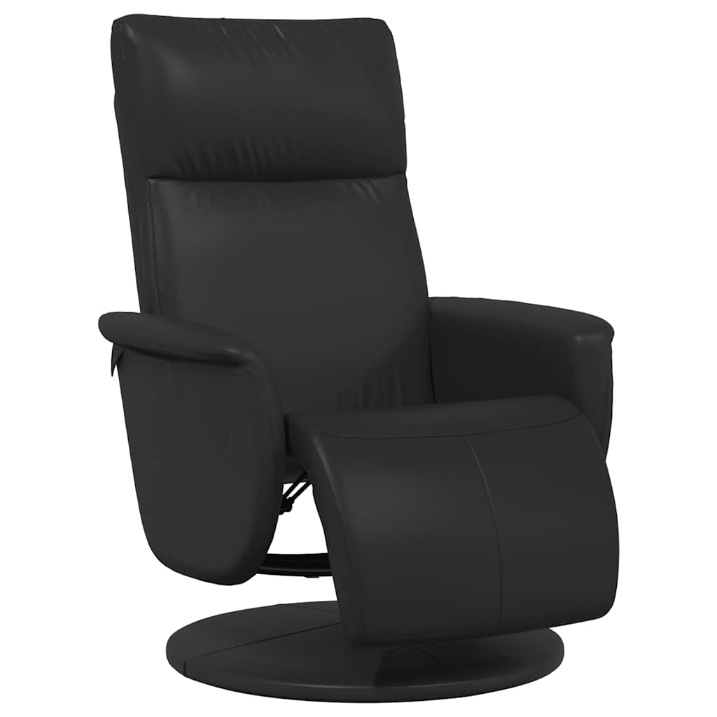 Fauteuil de relaxation avec repose-pieds simili cuir noir