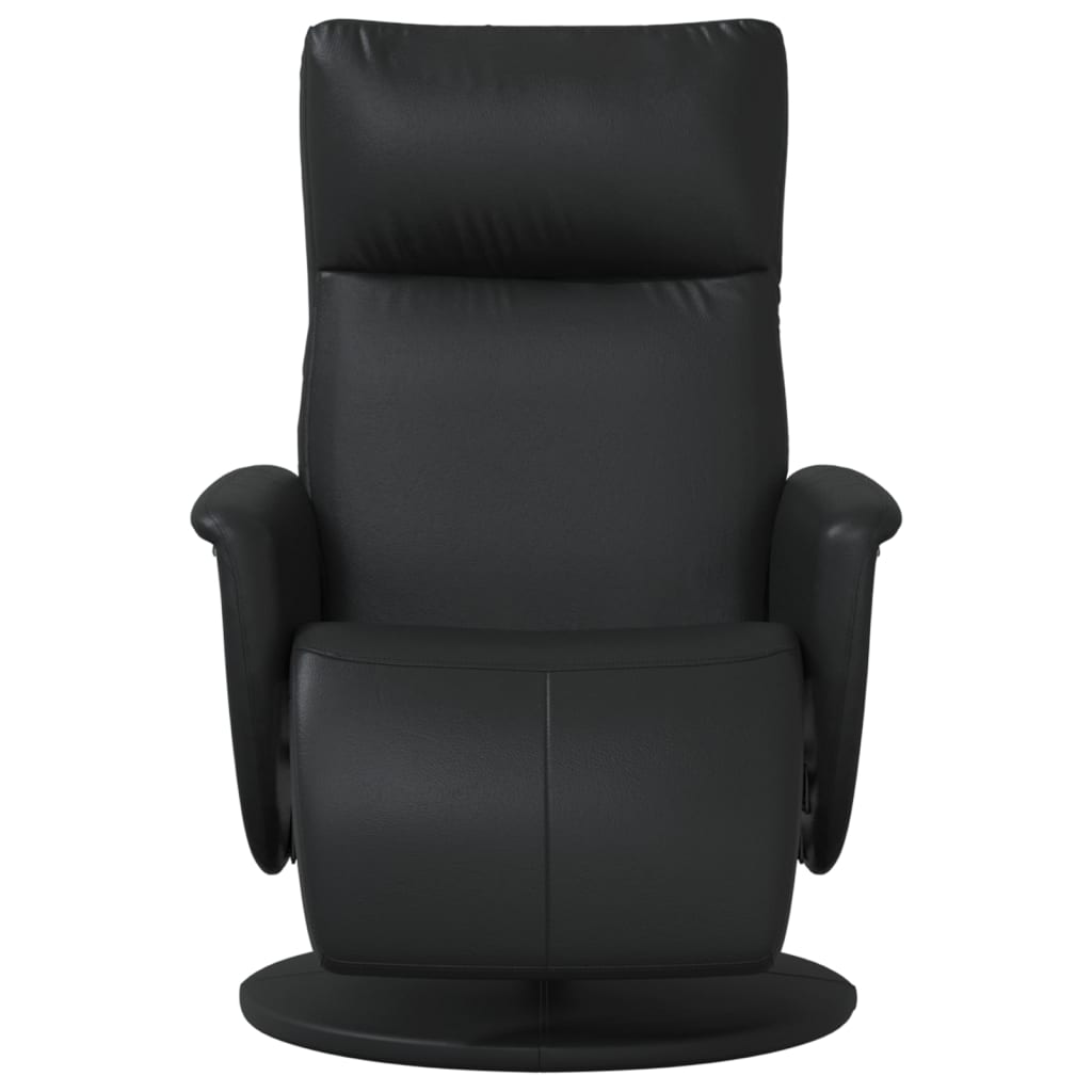 Fauteuil de relaxation avec repose-pieds simili cuir noir