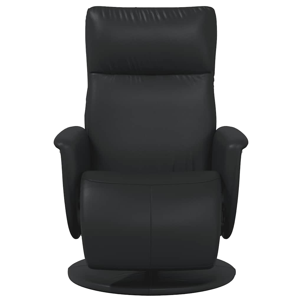 Fauteuil de relaxation avec repose-pieds simili cuir noir