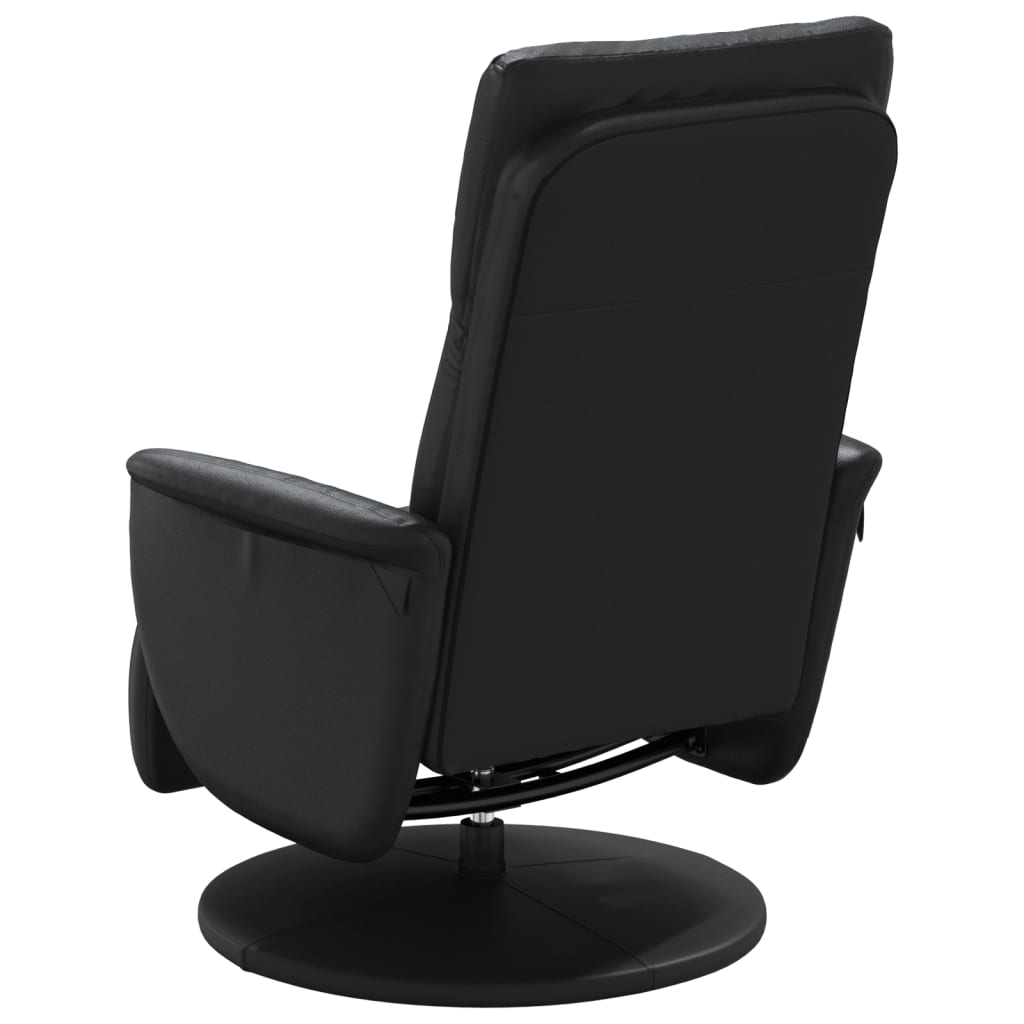 Fauteuil de relaxation avec repose-pieds simili cuir noir