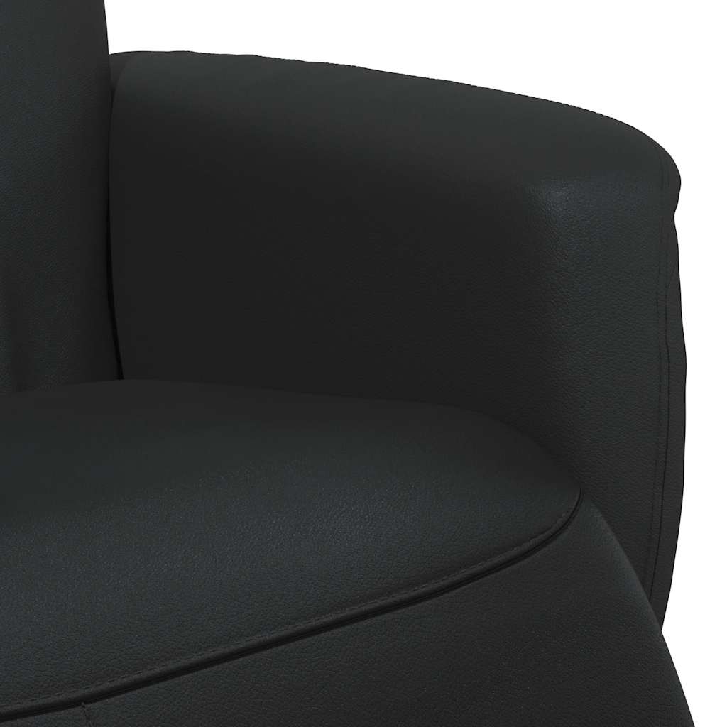 Fauteuil de relaxation avec repose-pieds simili cuir noir