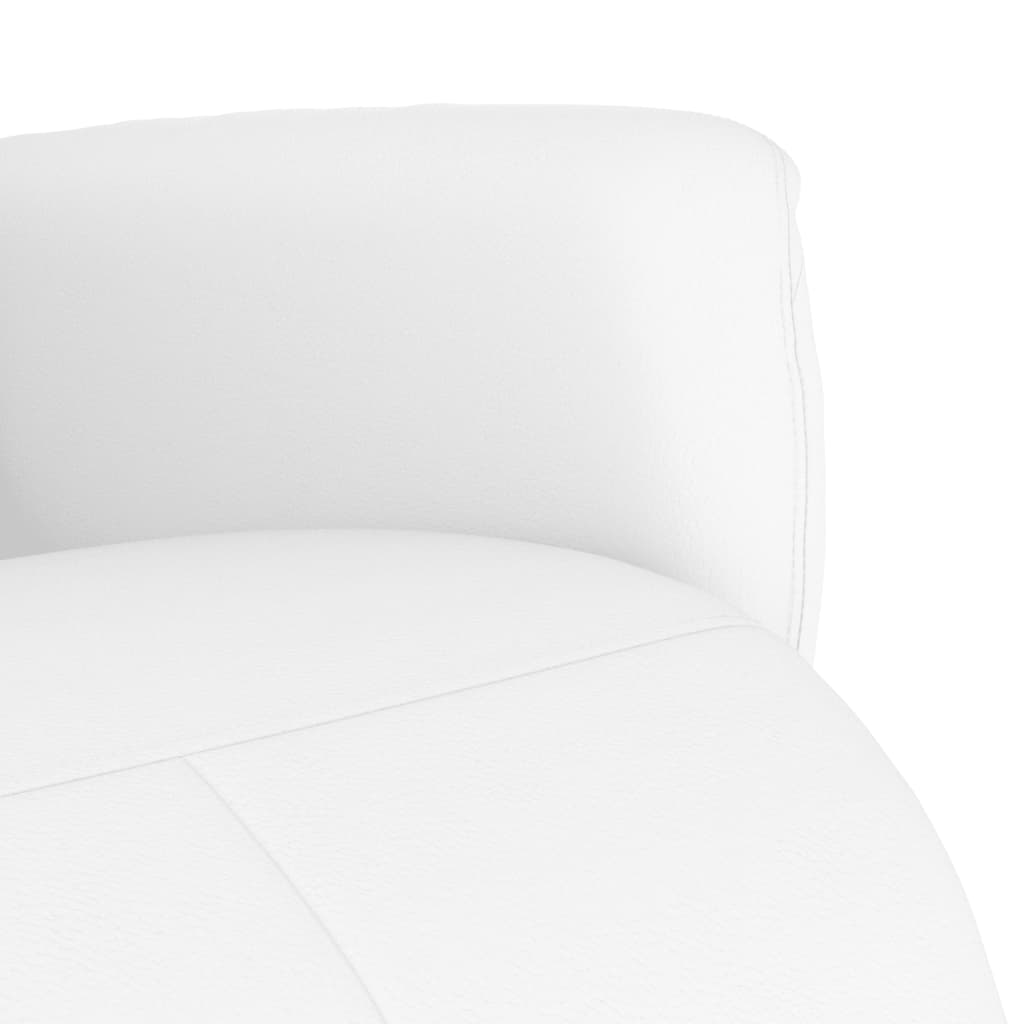 Fauteuil relax avec repose-pieds en simili cuir blanc